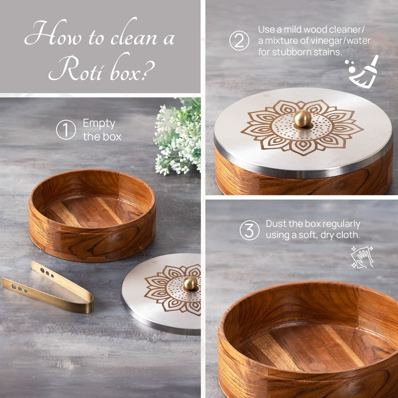 Acacia Roti Box - Floral Silver media 3