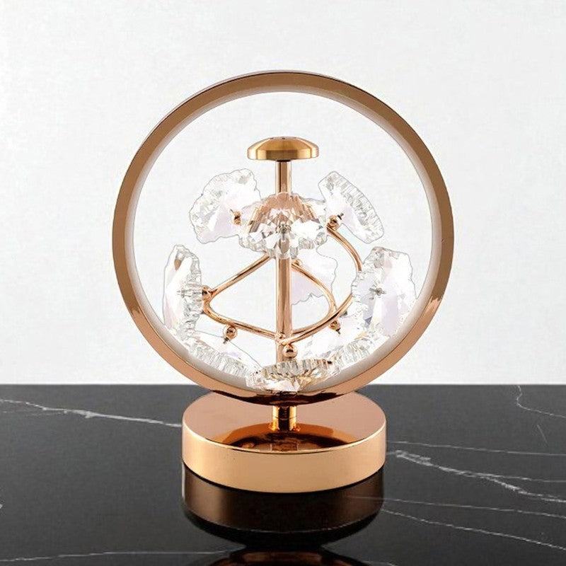 AarviDecor Hudson Classic Crystal Table Lamp - Gold media 7