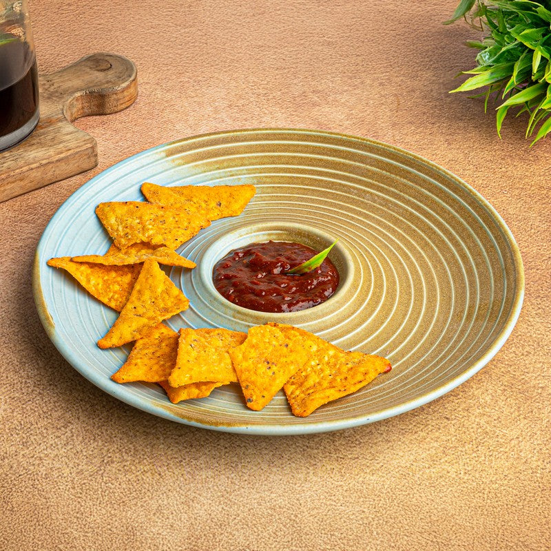 Sun Crest Ceramic Chip n Dip Platter - Copper media 3