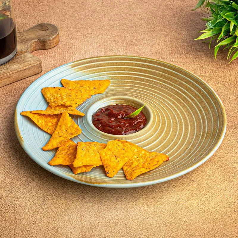 Sun Crest Ceramic Chip n Dip Platter - Copper - 3