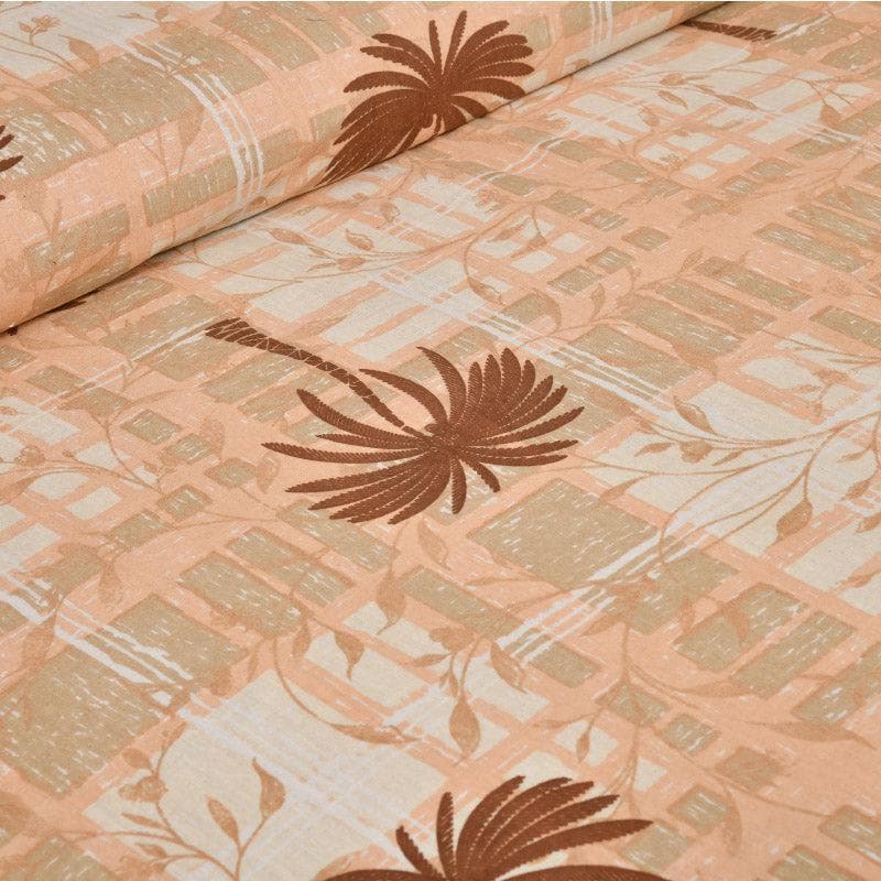 Coco Tree Checkers Cotton Bedsheet (Peach) - 160 TC media 3