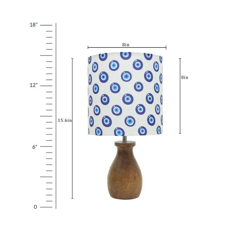 Evil Eye Dovel Pot Fabric Table Lamp - White,Blue,Brown media 5