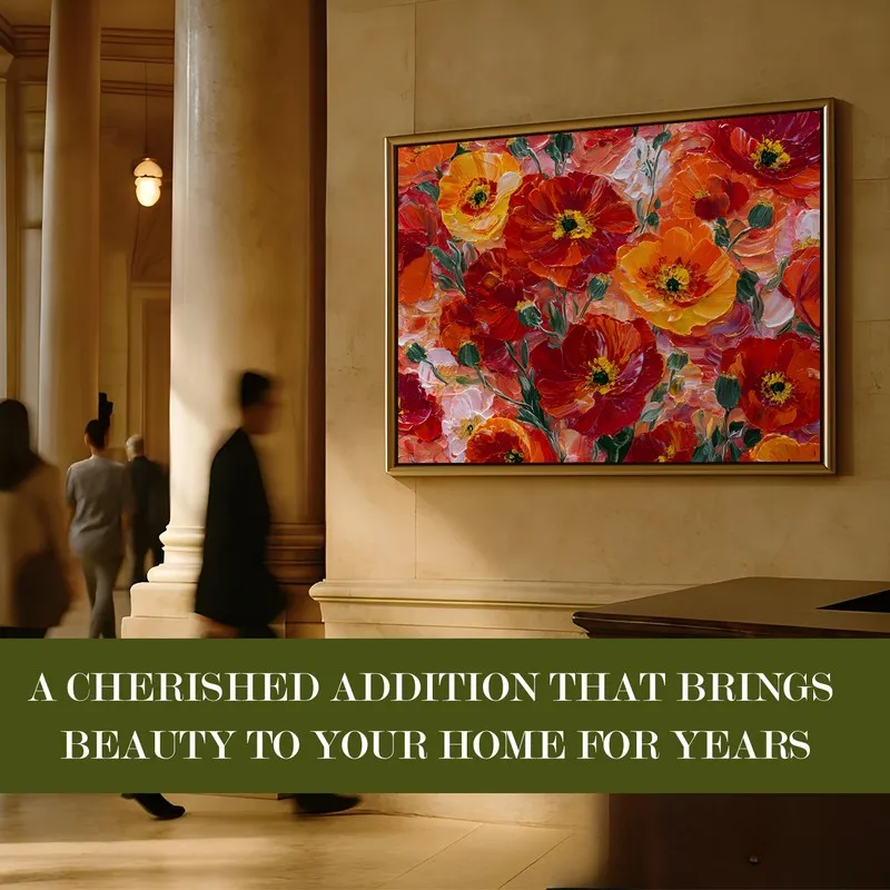 Wildflower Ember Canvas Wall Painting With Frame media 7