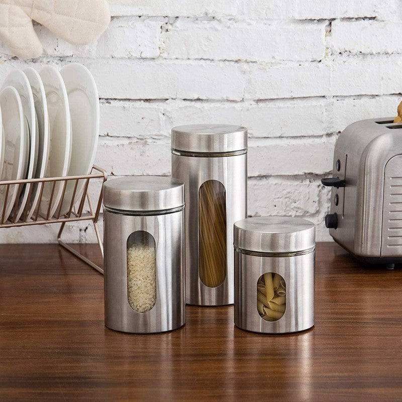 Fresh Keep Stainless Steel Jar (800 mL/650 mL/350 mL) - Set of Three