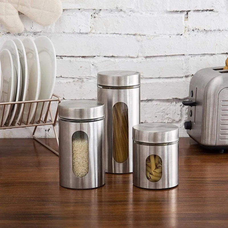 Fresh Keep Stainless Steel Jar (800 mL/650 mL/350 mL) - Set of Three media 1
