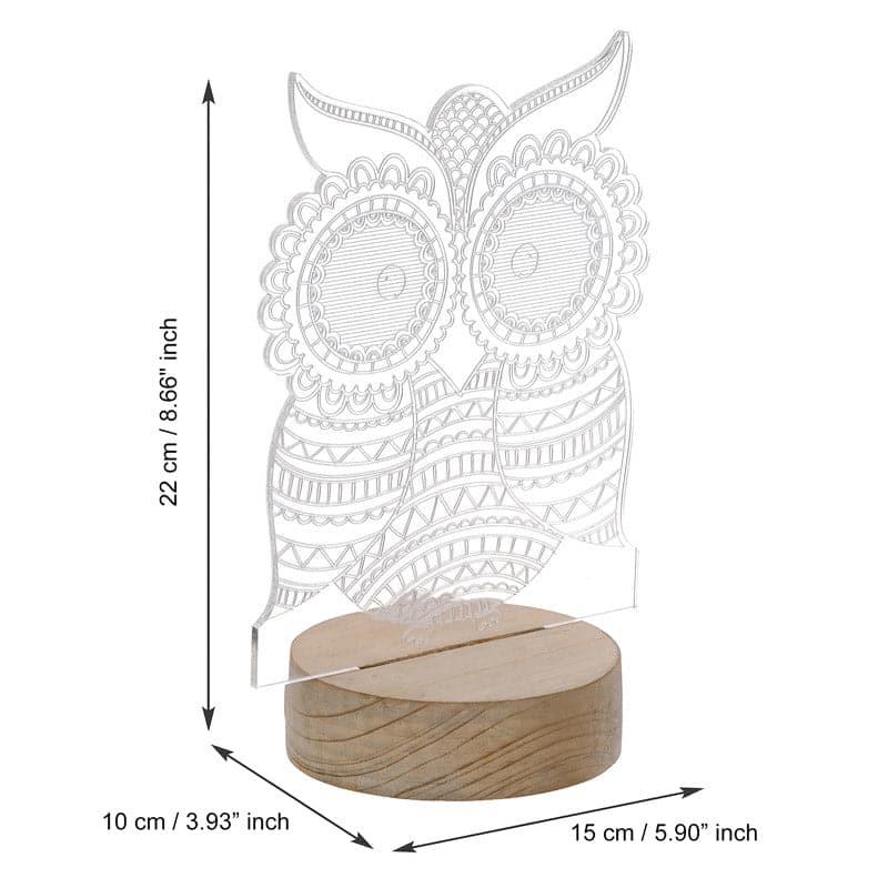 Indie Owl Luminance LED Acrylic Table Lamp - Brown media 4