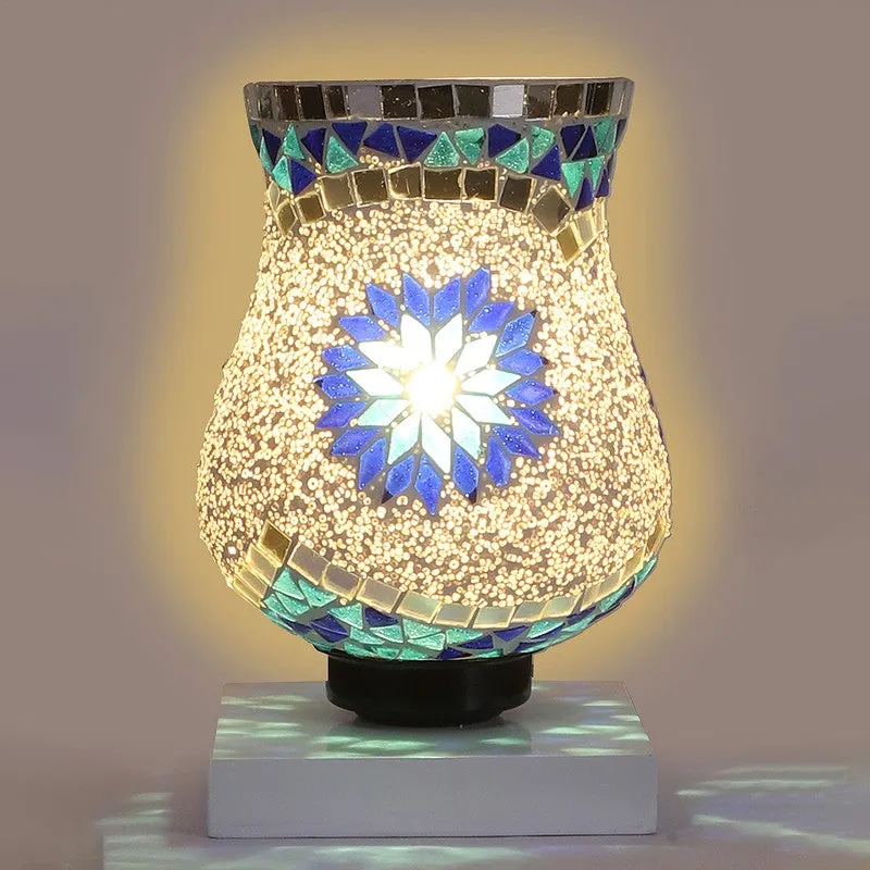 Chromabeam Mosaic Glass Table Lamp With Wooden Base media 7