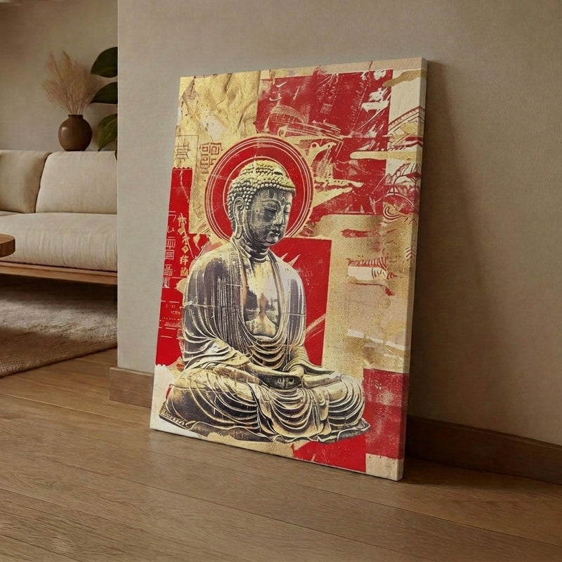 Crimson Buddha Wall Art Without Frame