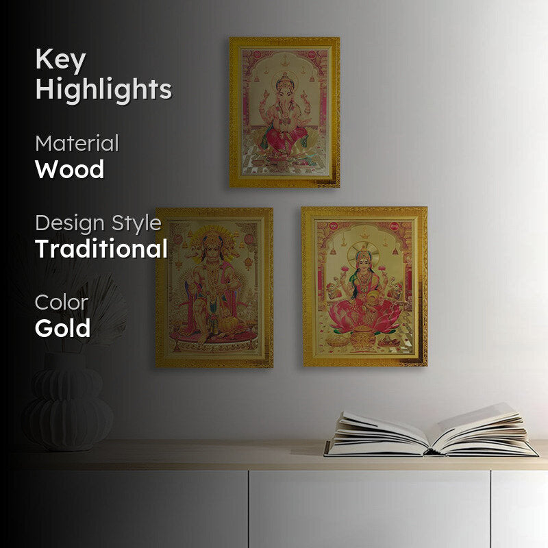 Ganesha Laxmi Hanuman Festive Wall Accent media 2