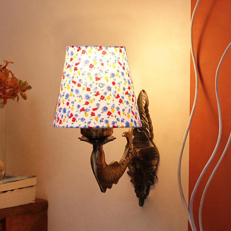 Ziada Stiva Color Splash Conical Fabric & Metal Wall Lamp