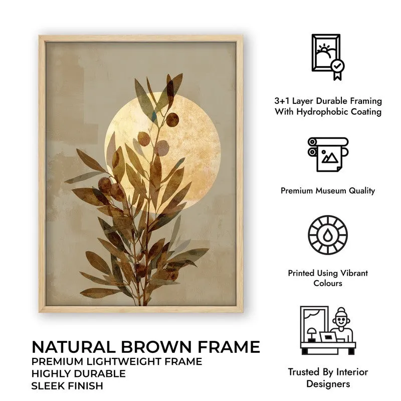 Moonlit Botanicals Archival Paper Wall Painting With Brown Frame media 7