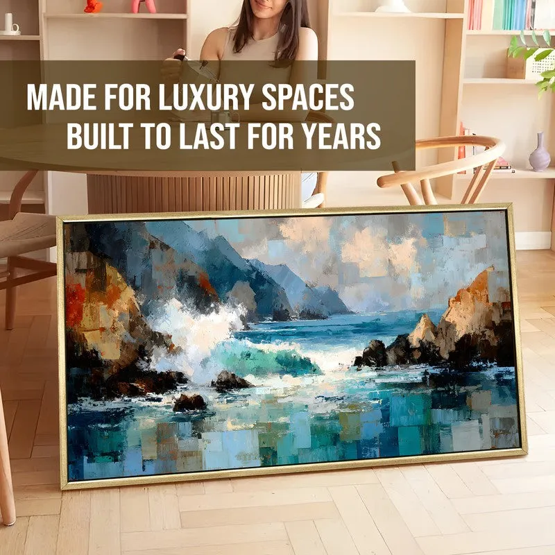 Ocean Break Canvas Wall Painting With Frame media 5