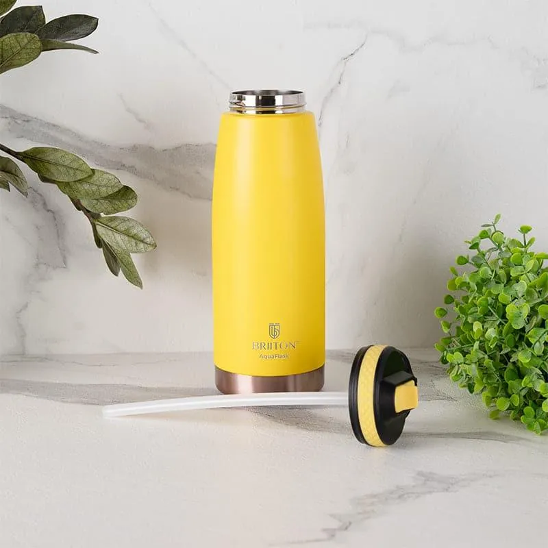 Turbo Hot & Cold Thermos Water Bottle (Yellow & Blue, 1000 mL Each) - Set Of Two media 3