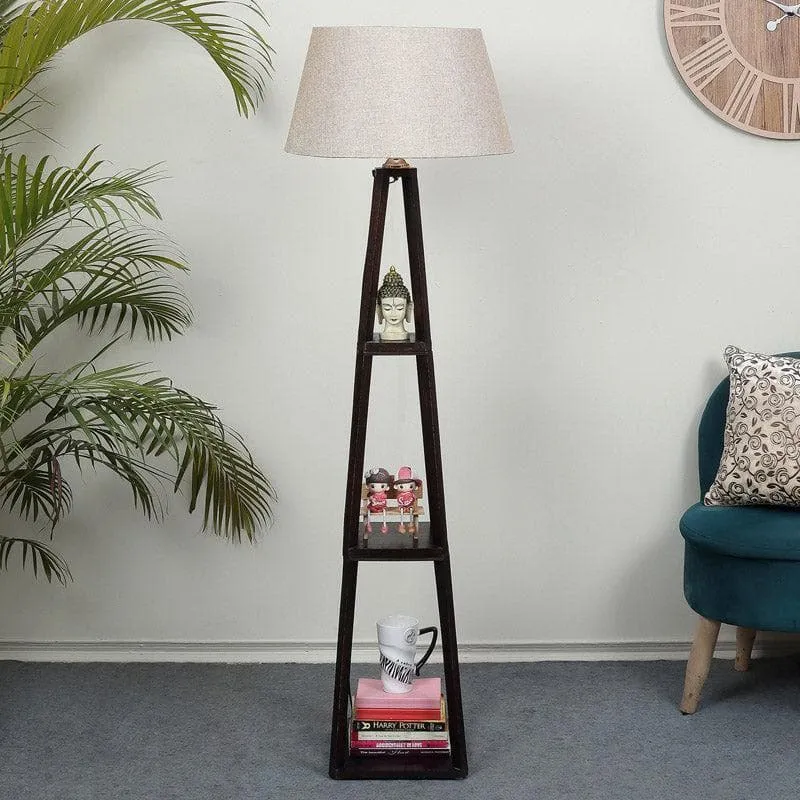 Seasa Wistera Floor Lamp With Shelf - Soft Beige media 3