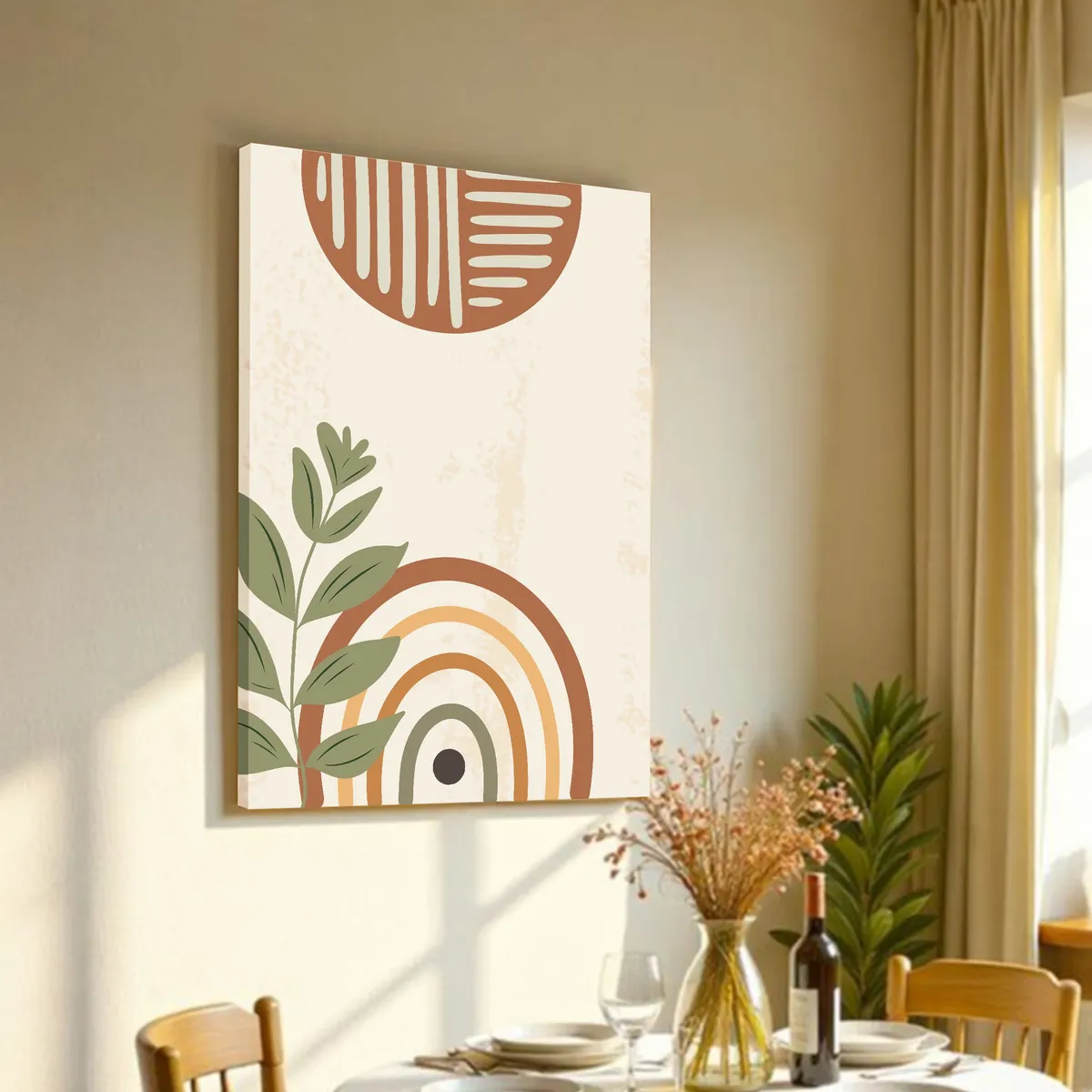 Boho Arc Botanical Cotton Canvas Wall Art media 2