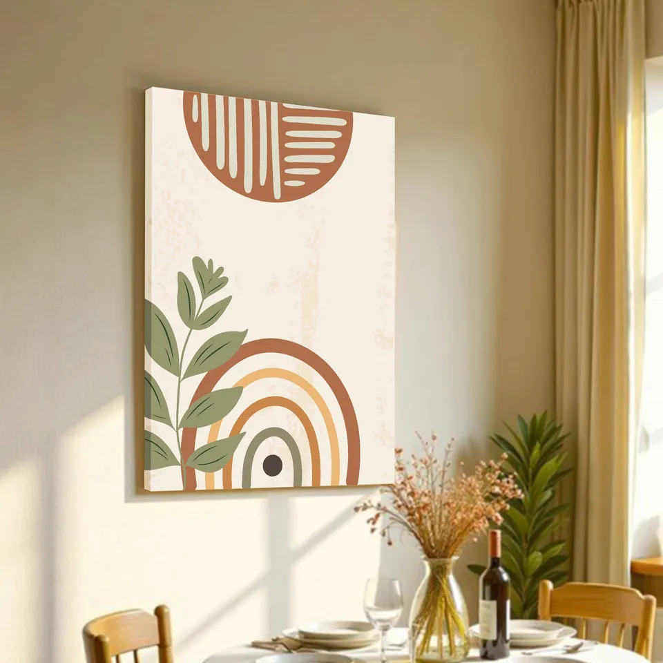 Boho Arc Botanical Cotton Canvas Wall Art media 2