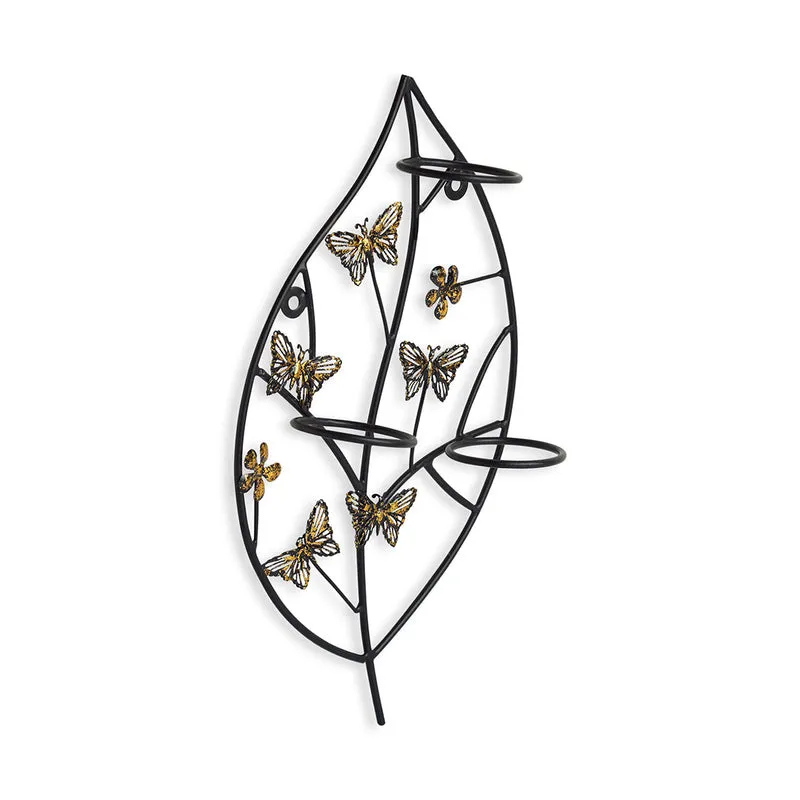 Butterfly Leaf Handcrafted Wall Tealight Candle Holder media 4