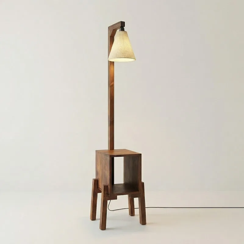 Dreyfus Wooden Floor Lamp With Shelf media 8