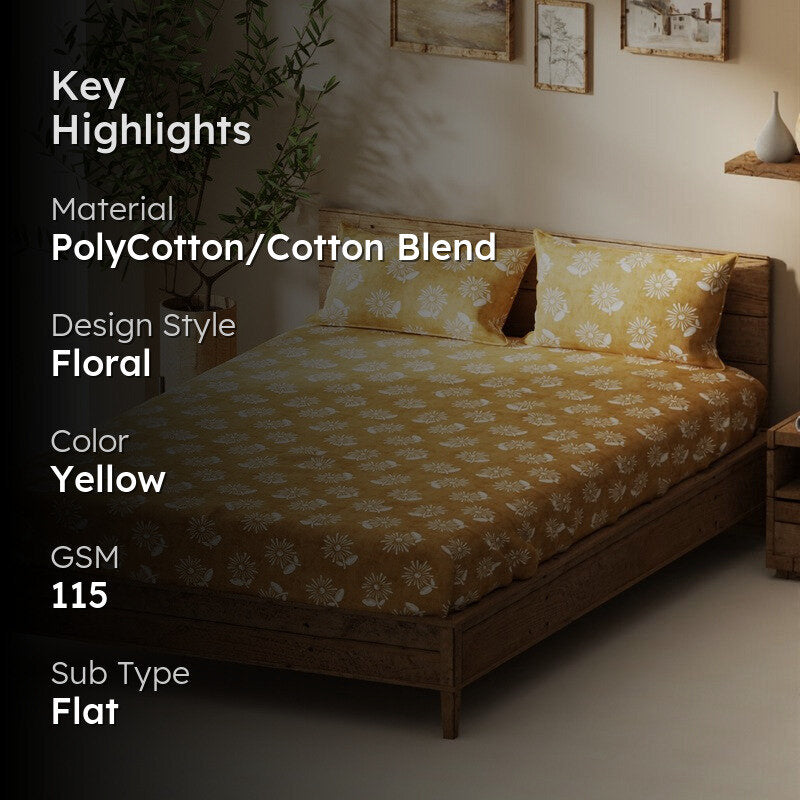 Myden Bedsheet (Yellow) - 115 GSM media 2