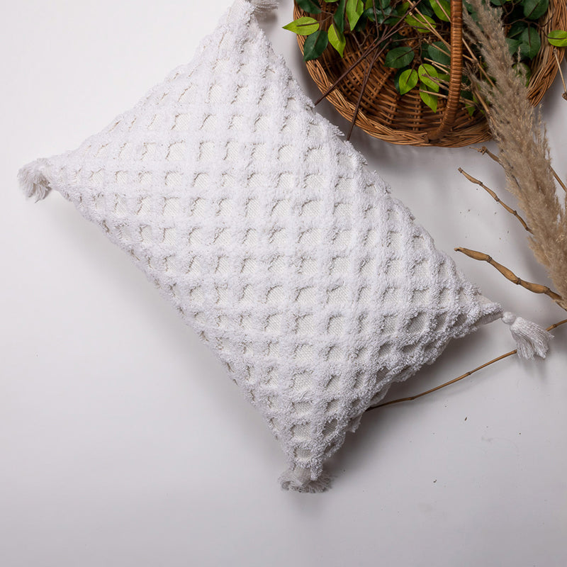 Nomad Notch Tufted Cushion Cover - White media 6