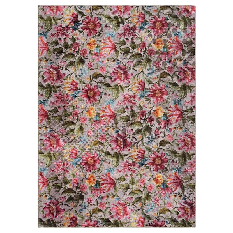 Sumaya Floral Polyester Carpet - Pink media 1