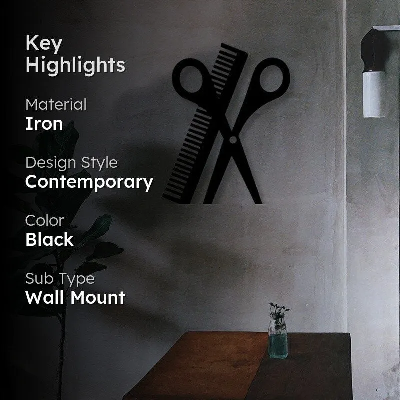 Haircut Salon Black Iron Wall Accent media 2