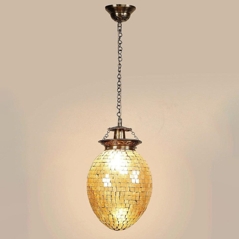 Golden Glee Glass Ceiling Lamp - Gold media 3