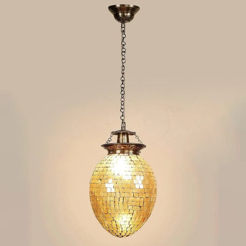 Golden Glee Glass Ceiling Lamp - Gold media 3