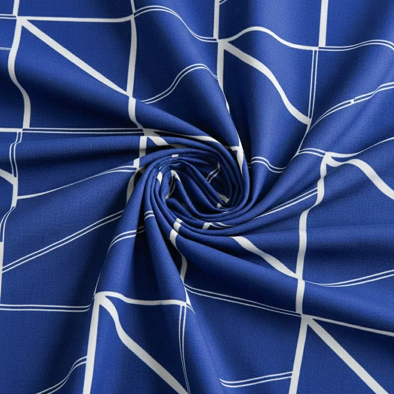 Manal Geomatric Neon Print Cotton Bedsheet s(Blue) - 144 TC media 5