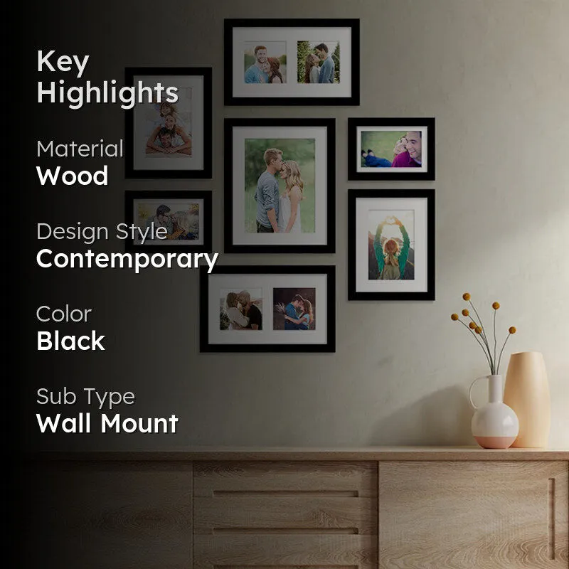 Thyra Synthetic Wood Photo Frame (Black) - Set Of Seven media 2