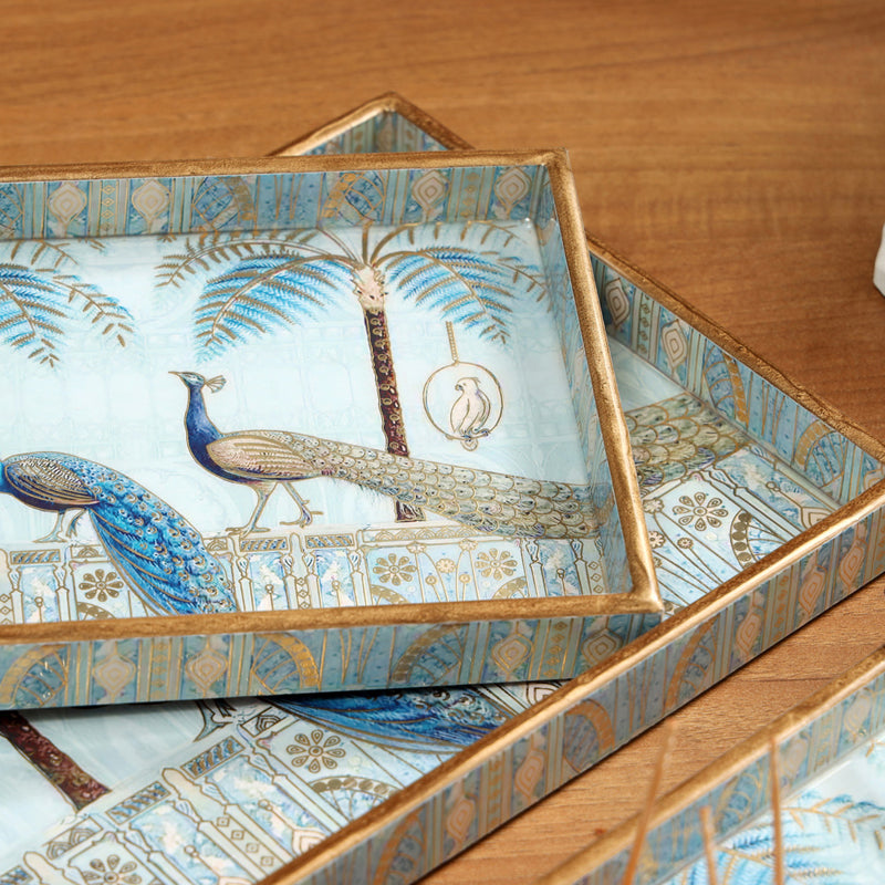 Mayura Neela Rectangle Serving Tray - Set Of Three media 3