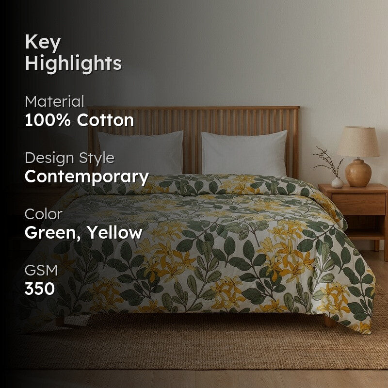 Golden Canopy Cotton Comforter - 350 GSM media 2