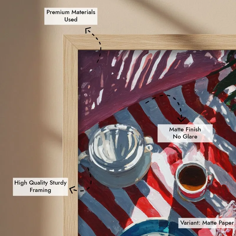 Sunny Table Canvas Wall Painting - Brown Frame media 7