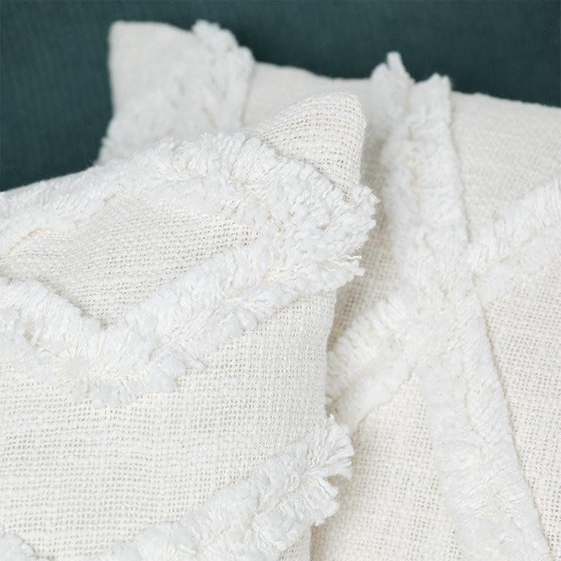 Pristine White Tufted Cushion Cover - Set Of Two media 4
