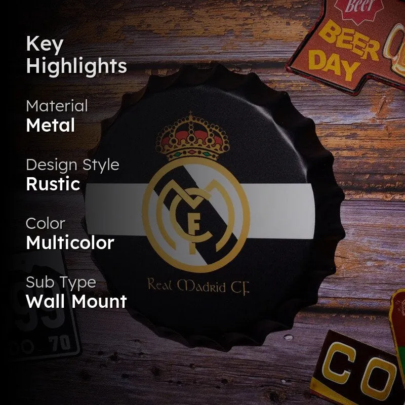 Real Madrid Bottle Cap Metal Wall Accent media 2