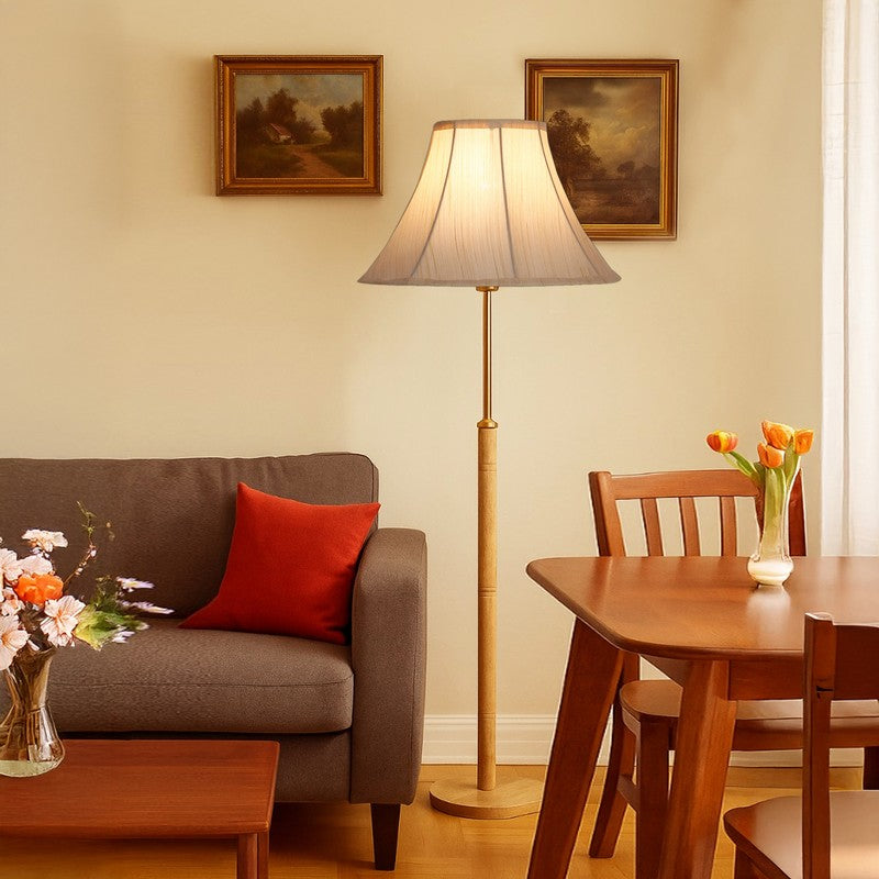Calm Curve Wooden Floor Lamp - White
