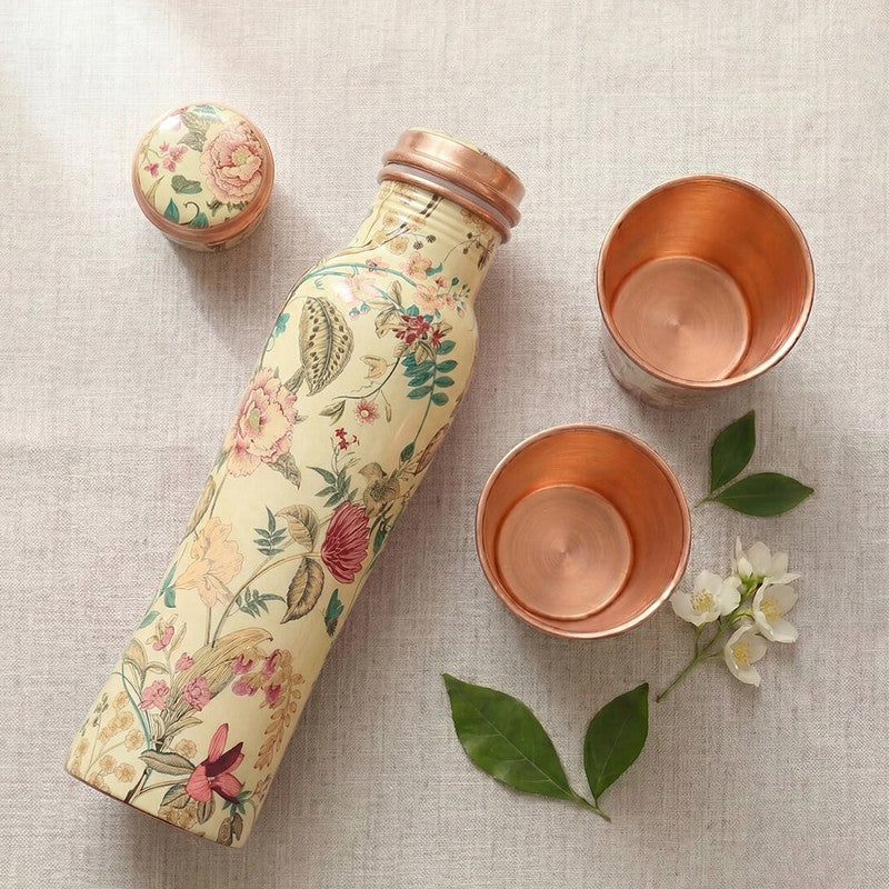 Rustic Realm Copper Bottle with Glasses - Three Piece Set media 4