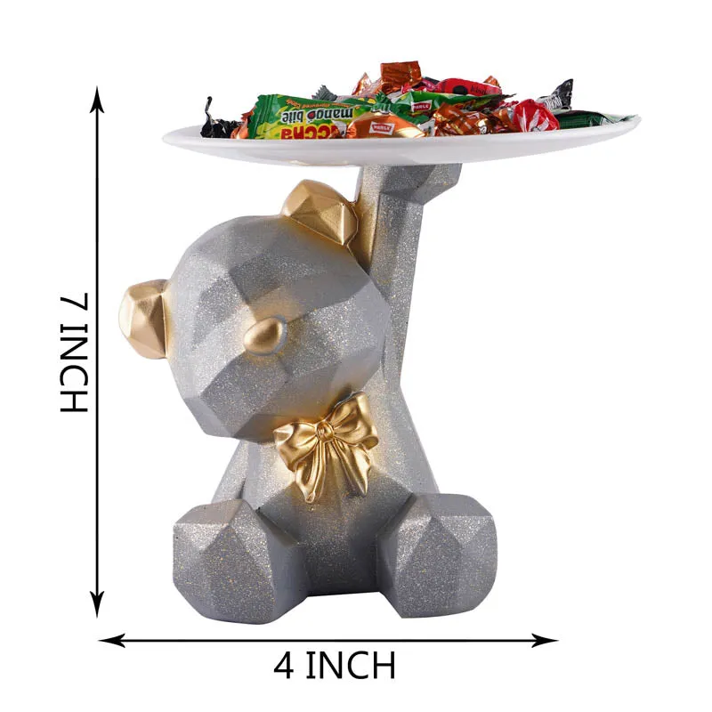 Baloo Bear Painted Polyresin Show Piece - Grey media 7