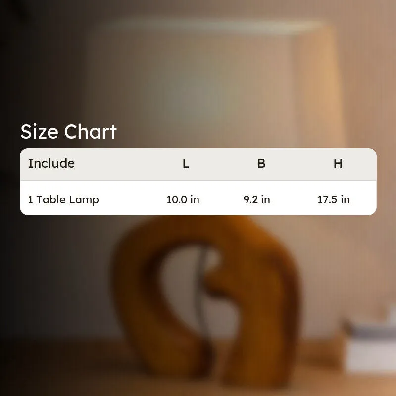 Natura Curve Wooden Fabric Table Lamp - White,Brown media 8