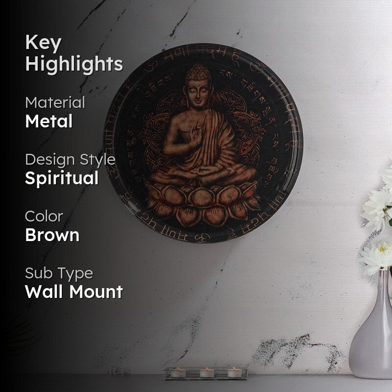 Atherin Buddha Printed Metal Wall Plate media 2