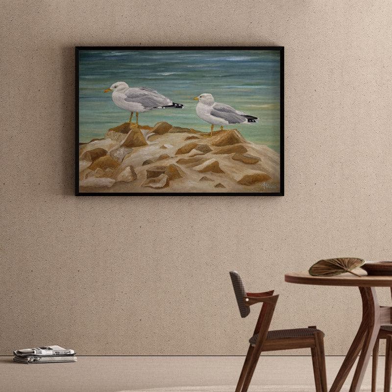 Two Of A Kind Canvas Wall Painting - Black Frame