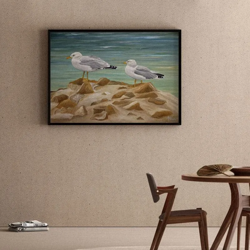 Two Of A Kind Canvas Wall Painting - Black Frame media 1