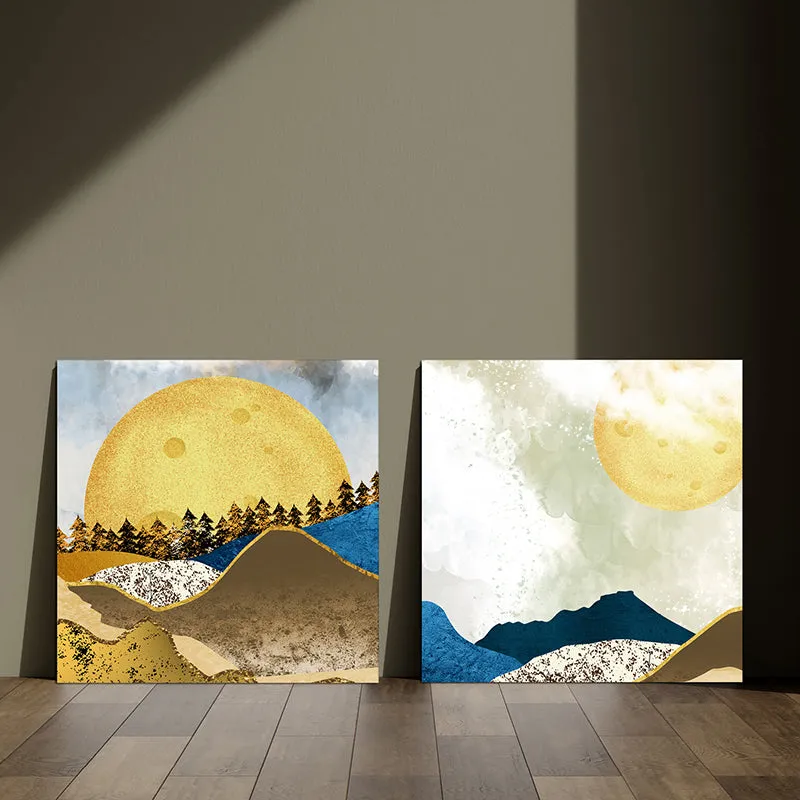 Over The Hills Canvas Wall Art - Set Of Two media 8