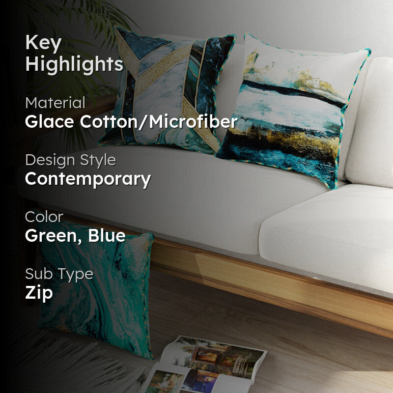 Sylvaine Printed Microfiber Cushion Cover - Set Of Three media 2