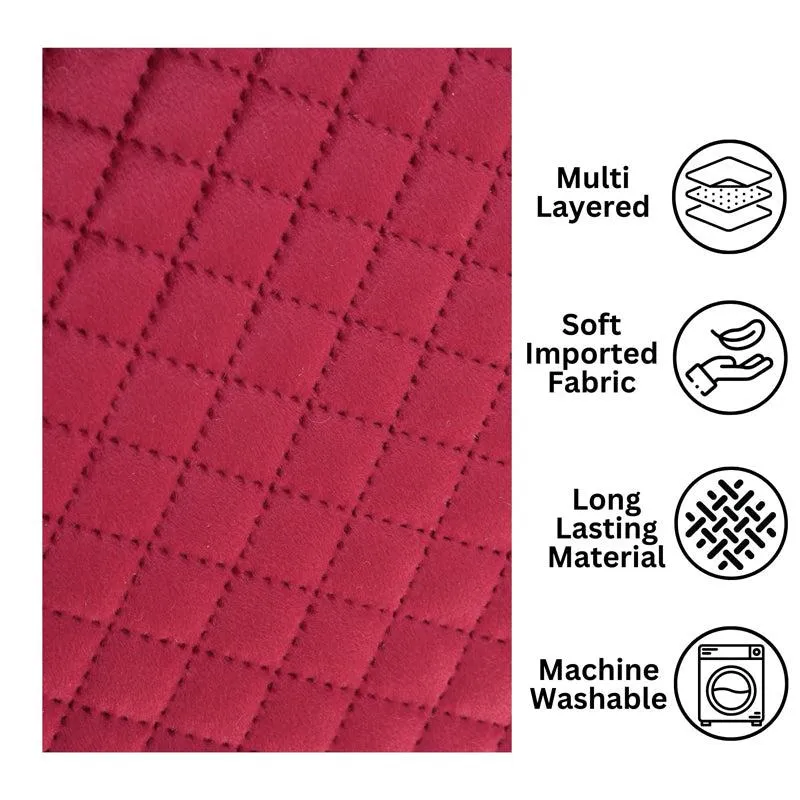 Osric Velvet Quilted Placemat (Red) - Set Of Six media 6