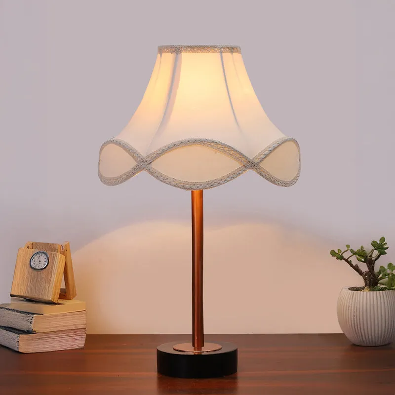 Valencia Arc Rodin Wooden Table Lamp - OffWhite,Copper,Black media 2