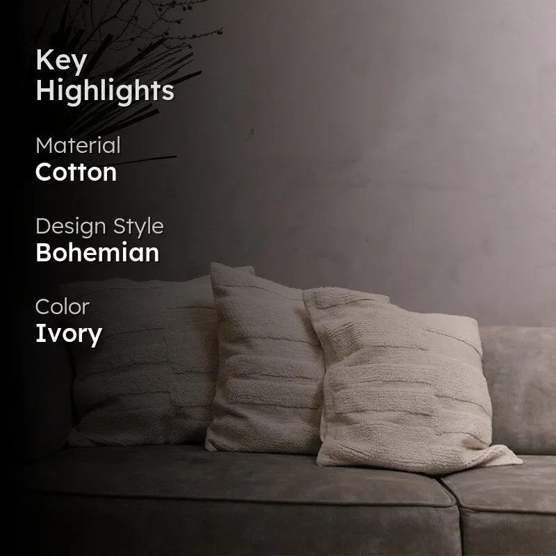 Cozy Courier Tufted Cushion Cover (Ivory) - Set Of Three media 2