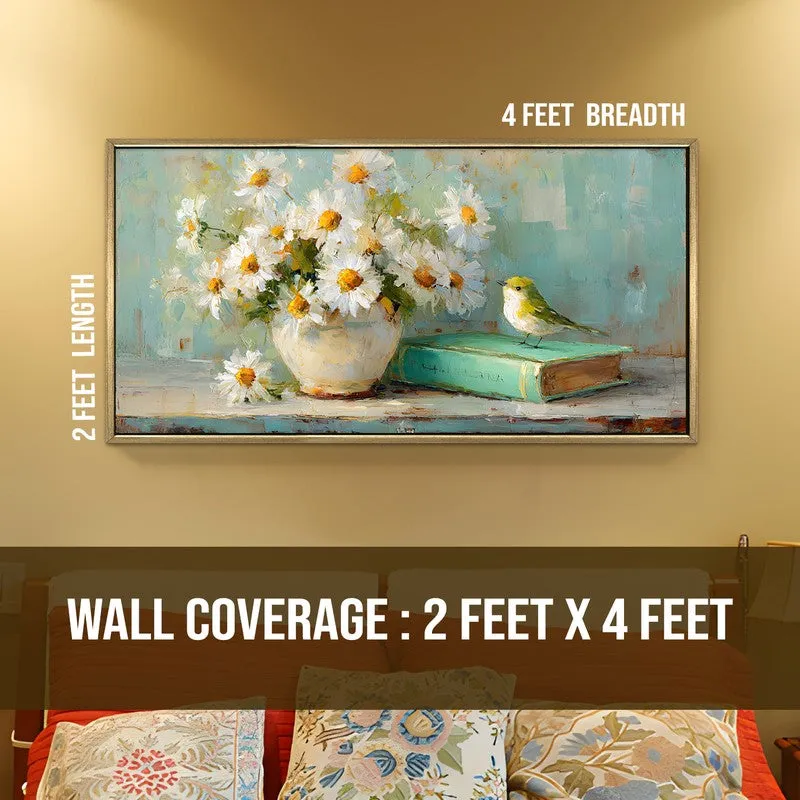 Pastel Poetry Canvas Wall Painting With Frame media 8