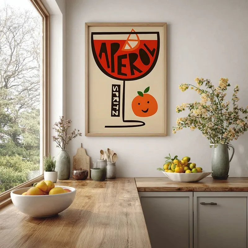 Oramge Aperol Archival Canvas Wall Art - Brown media 5
