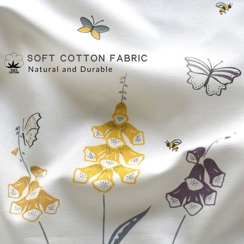 Tranquebar Home Petal Whisper Cotton Curtains(Yellow) - Set Of Two media 7